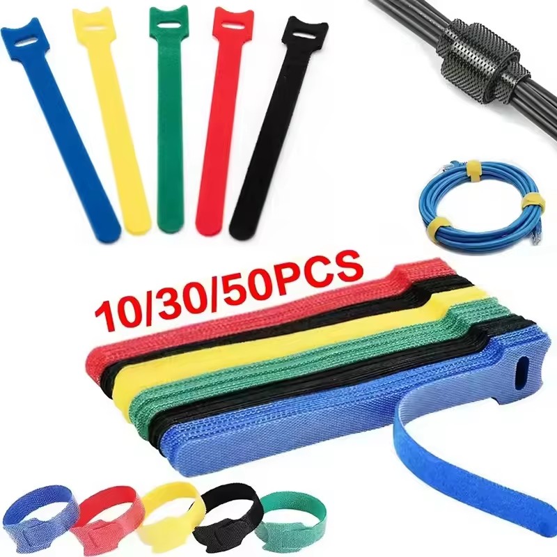 Gear Tie Reusable - 10/30/50 قطعة قابلة لإعادة الاستخدام هوك