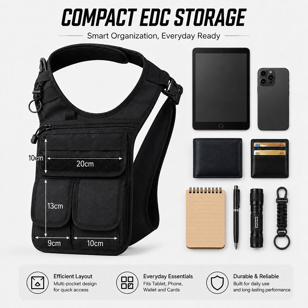 حقيبة كتف تكتيكية مخفية من QX  - مراجعة Edc Concealed Carry وسعره
