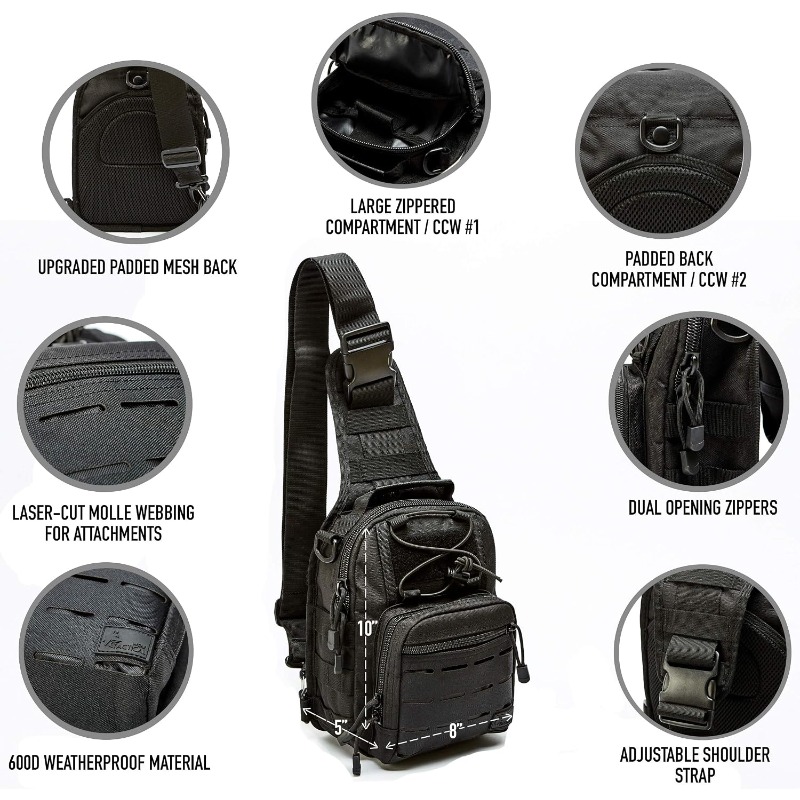 حقيبة حمل مخفية تكتيكية مدمجة  - مراجعة Edc Concealed Carry Backpack وسعره
